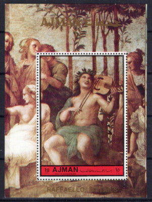 Ajman Mi 481 A MNH perf Raphael Detail Music SS Zayix Stamps ZAYIX 1224S0146M