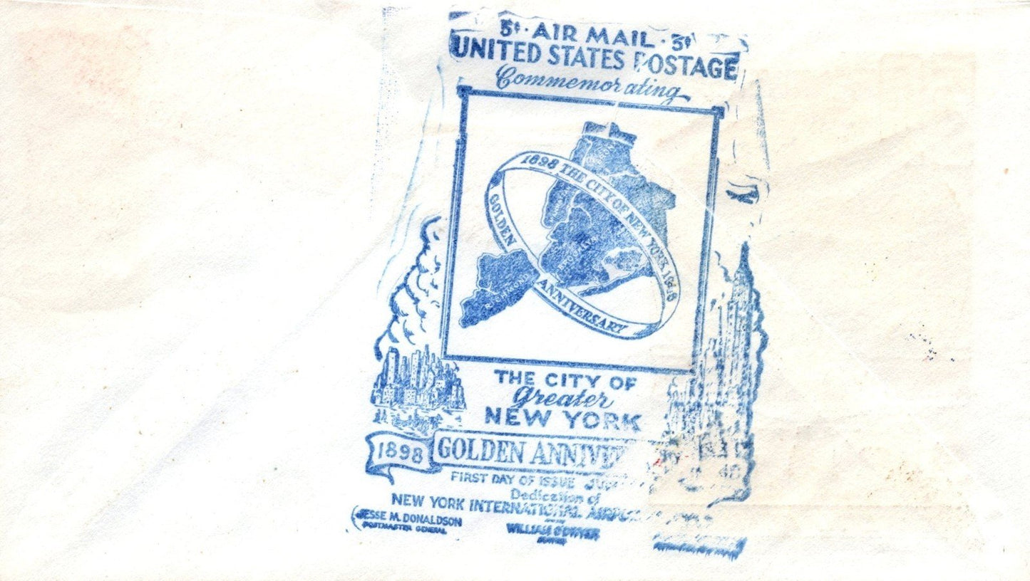 US C38-6 Cachet Craft / Ken Boll cachet FDC UA NYPO on back ZAYIX USFM102023037