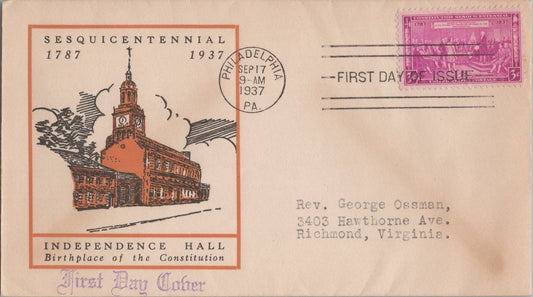 US MP# 798-9 Linprint FDC Constitution - Philadelphia cancel ZAYIX 121022SM59