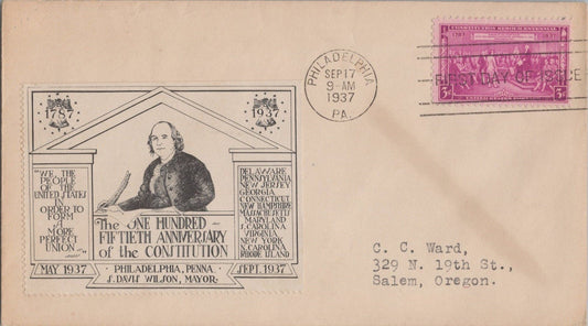 US MP# 798-65 McGogy FDC single Philadelphia Constitution ZAYIX 121022SM70