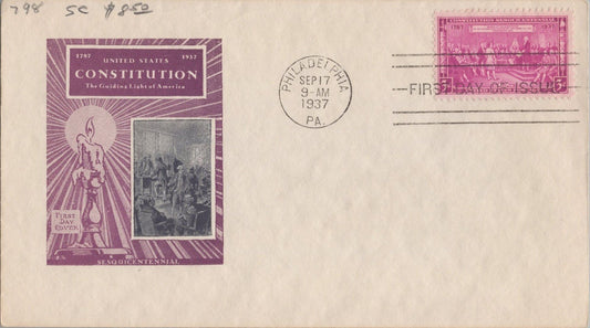 US MP# 798-12 H. Ioor FDC single Philadelphia Constitution ZAYIX 121022SM63