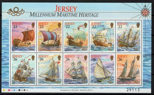 Jersey 950b MNH Sailing Ships Transportation ZAYIX 0424M0085M