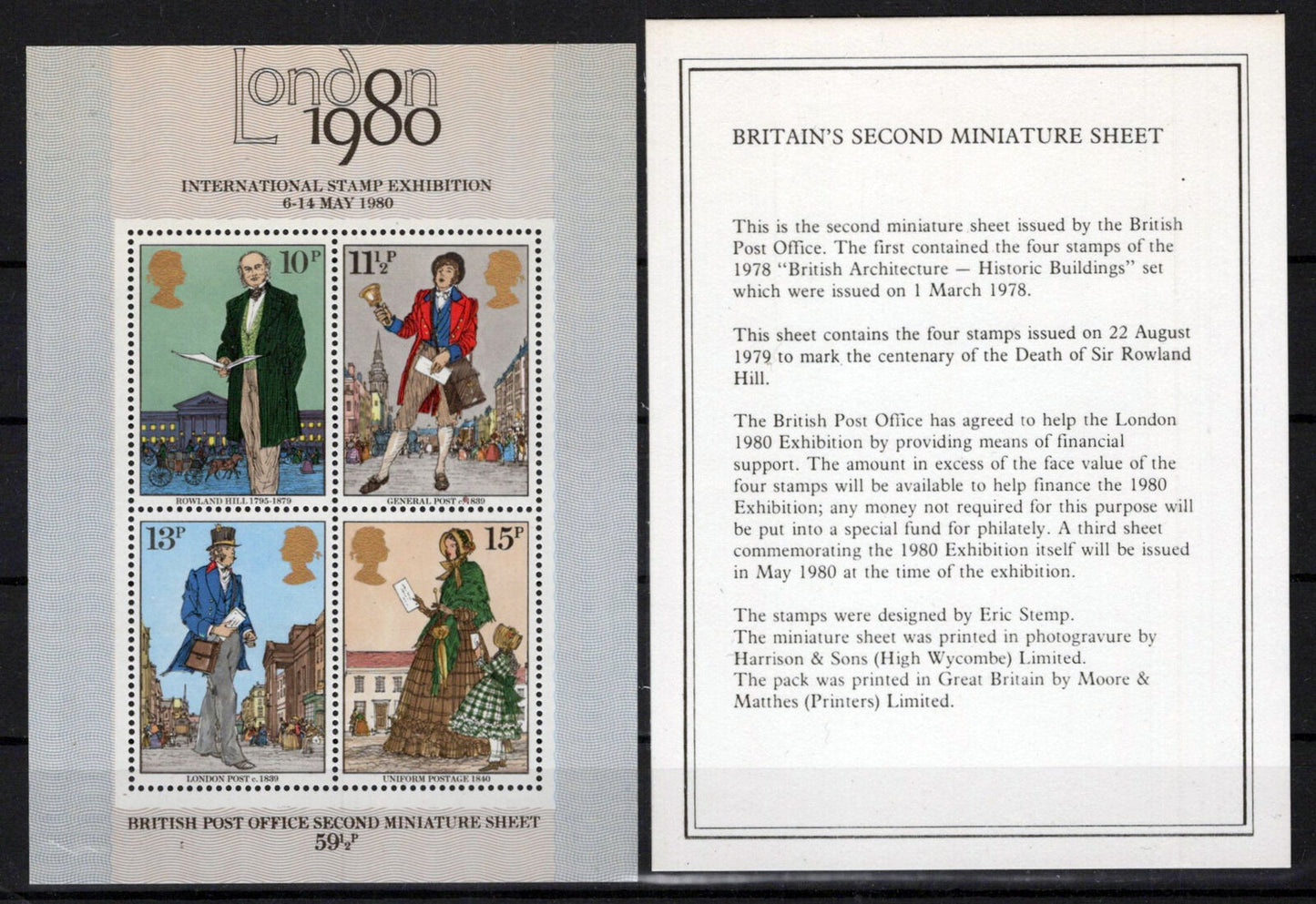 Great Britain 874a MNH Sir Roland Hill Postal Service ZAYIX 0424M0093M