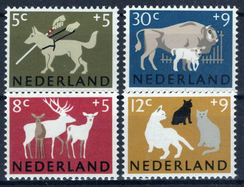 Netherlands B388-B391 MNH Semi-Postal Cats Dogs Animals Zayix Stamps 0225S0276