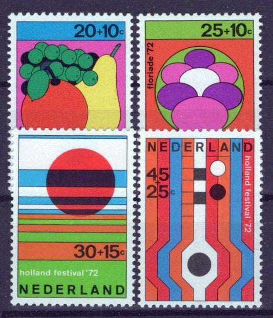 Netherlands B481-B484 MNH Semi-Postal Stylized Flowers Zayix Stamps 0225S0297M