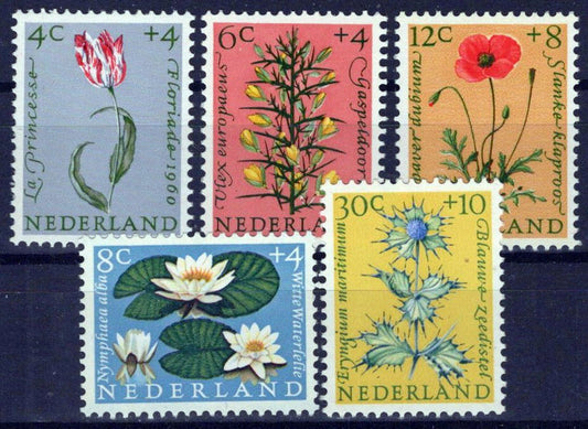Netherlands B343-B347 MNH Semi-Postal Flowers Plants Zayix Stamps 0225S0261M