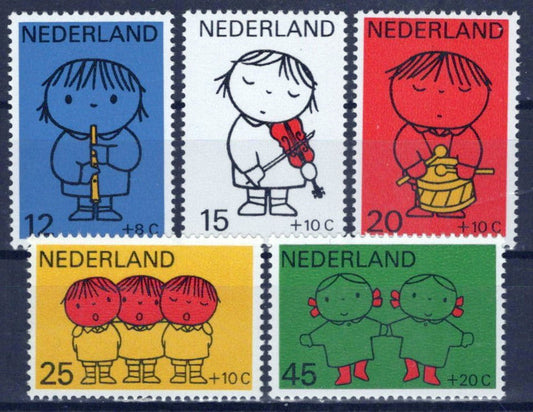 Netherlands B452-B456 MNH Semi-Postal Youth Music Zayix Stamps 0225S0290M
