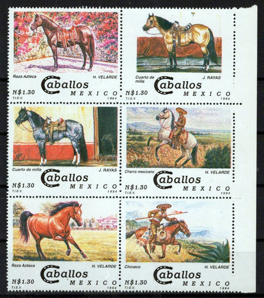 Mexico 1893 MNH Horses Caballos Equine Zayix Stamps ZAYIX 0125M0190M
