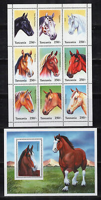 Tanzania 1430-1431 MNH Horses Clydesdale Arab Breeds Zayix Stamps 0125M0220