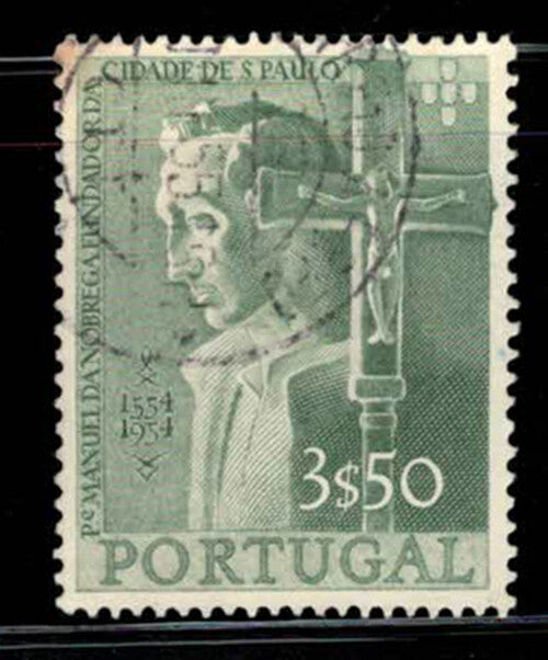 Portugal 802 Used 1954 Religion Manuel Da Nobrega & Crucifix ZAYIX 020722S86