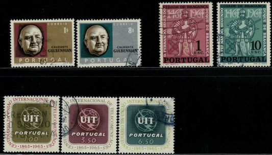 Portugal 945-946, 950-952, 953-954 Used 1965 UIT International ZAYIX 021022S09