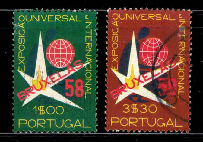 Portugal 830-831 Used 1958 International Expo 021022-S32 ZAYIX 020722S88