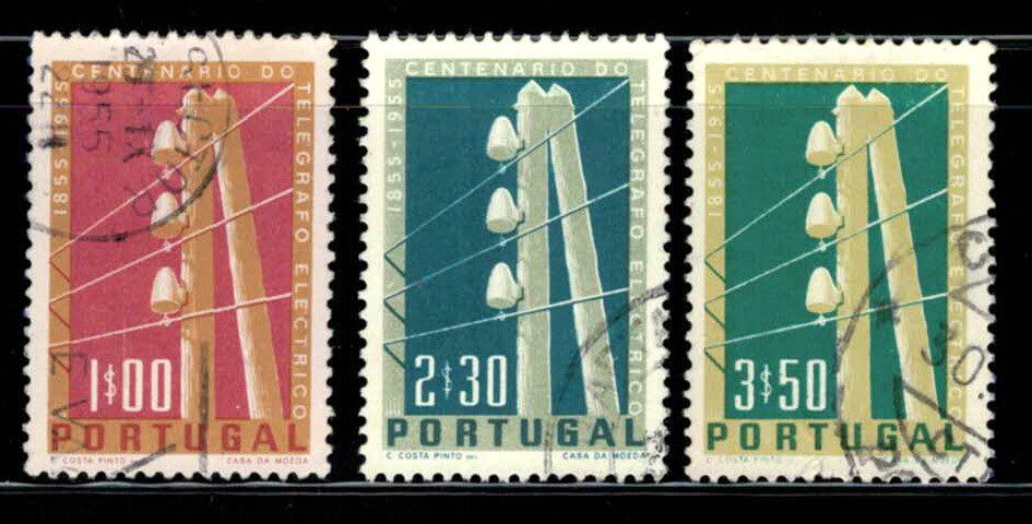 Portugal 813-815 Used 1955 Communications Telephones ZAYIX 020722S87