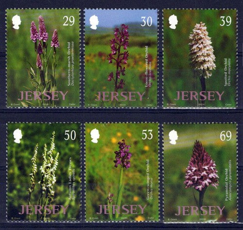 Jersey 1078-1083 MNH Wild Orchids Flowers Plants Nature ZAYIX 0324L0094M