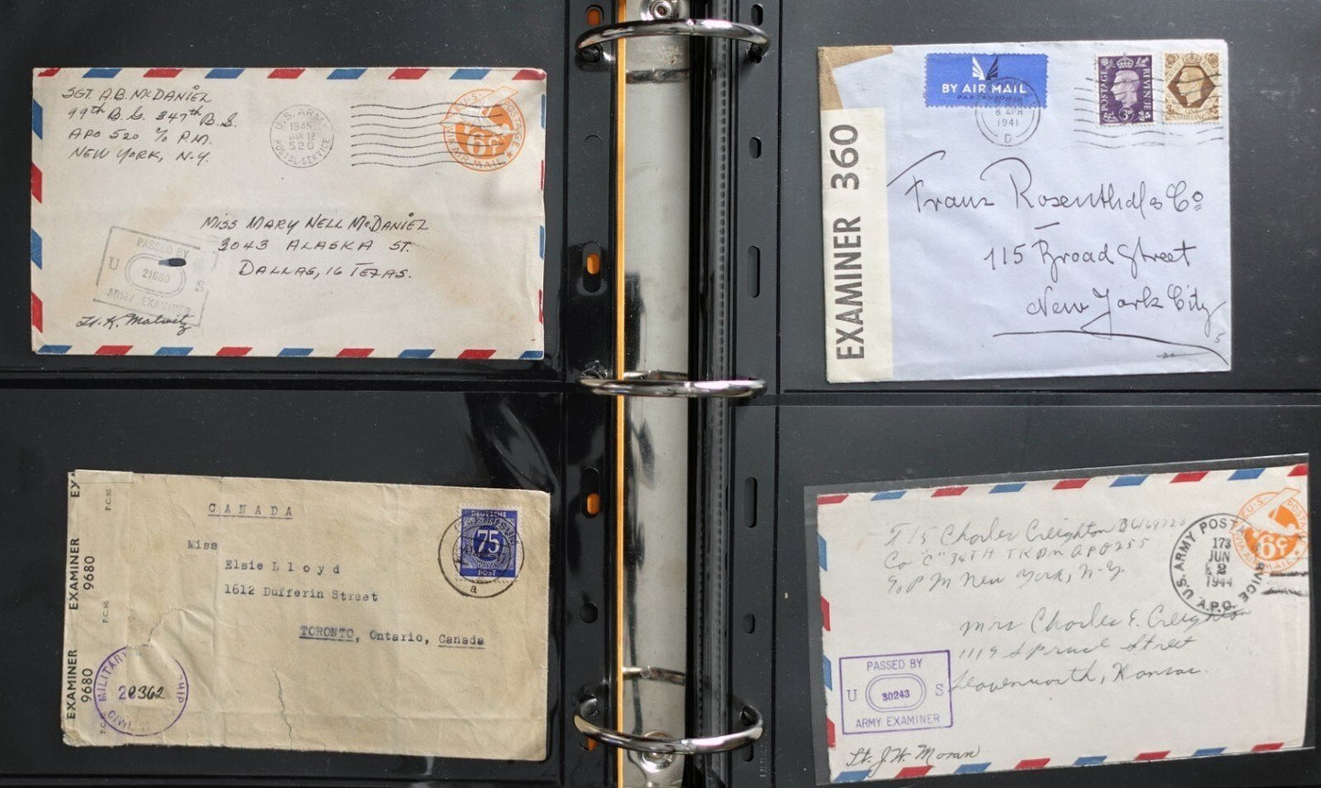 50+ World War, Censored, Open by Examiner, Postal History Covers AlbumM10 ZAYIX