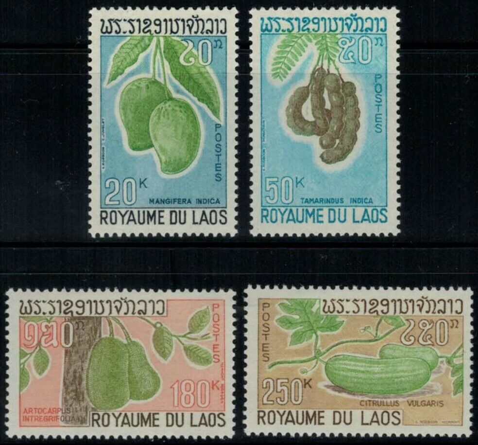 Laos 174-177 MNH Fruit Nature Plants Trees Melons