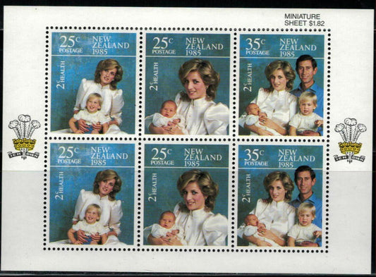 New Zealand B123a MNH Princess Diana and family miniature sheet ZAYIX 0124SB02M