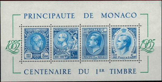 Monaco 1500 MNH souvenir sheet Royalty, Postage Stamp Century ZAYIX 1117SB07M