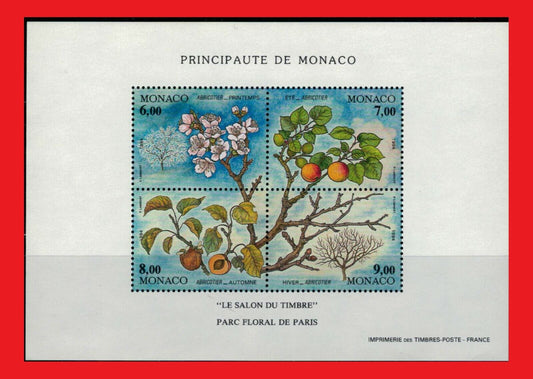 Monaco 1934 MNH souvenir sheet Plants Fruit Apricot Tree