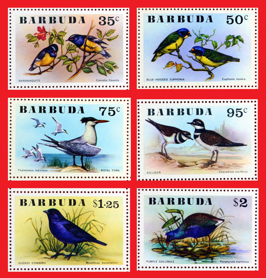 Barbuda 238-243 MNH Birds Flowers ZAYIX 0209AM05M