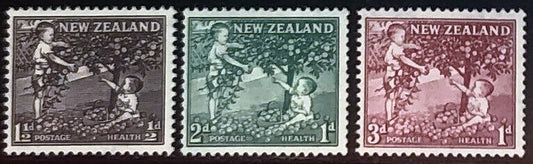 New Zealand B49-B51 MNH semi-postal - fruit - Children & Apple Tree