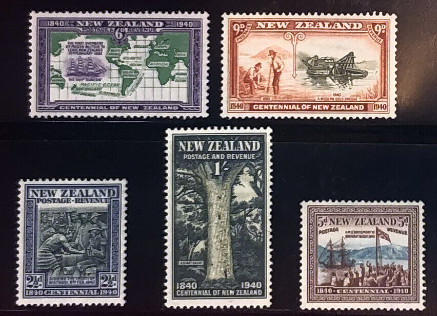 New Zealand 229-241 MLH Trees - Capt. Cook - Trains - Maps - Ships & Boats