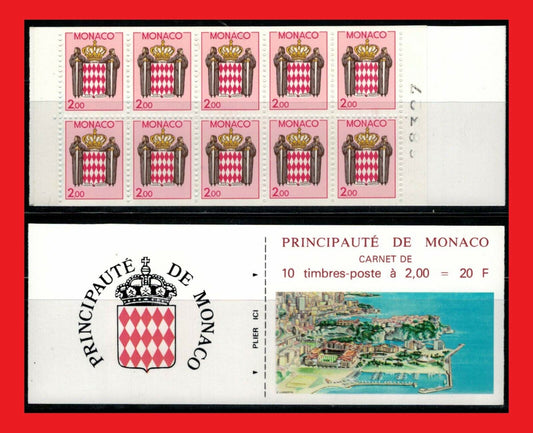 Monaco 1608a MNH booklet of 10 coat of arms / postage due type