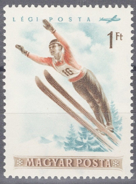 Hungary C162 MNH Winter Sports Air Mail - Skier Ski Jump Aviation