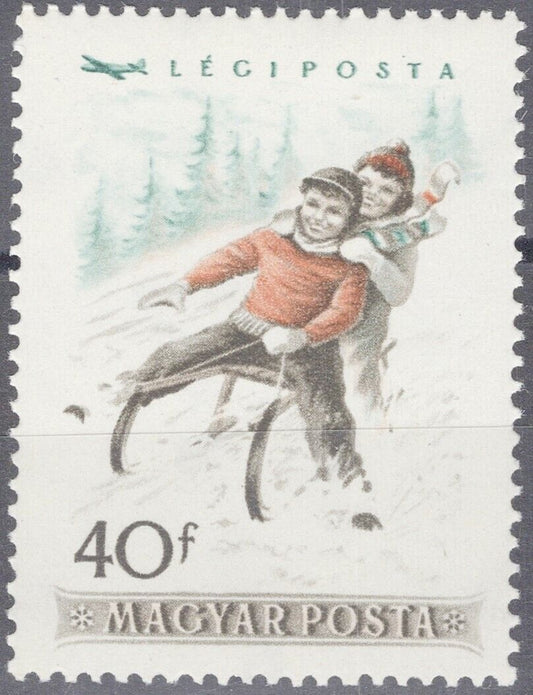 Hungary C158 MNH Winter Sports - Children Sledding Toboggan Aviation