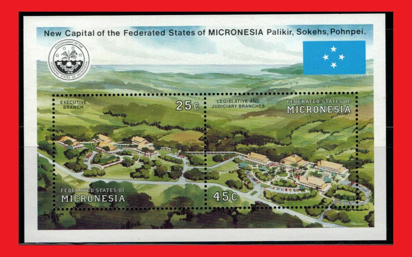 1991 Micronesia 132-133 MNH souvenir sheets / New Capital