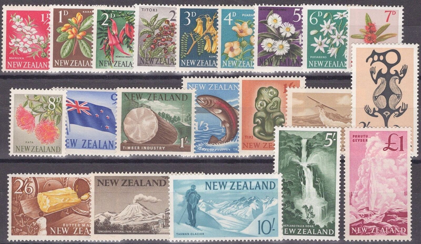 New Zealand 333-352 MNH Flowers Waterfalls Volcano Glacier Geyser