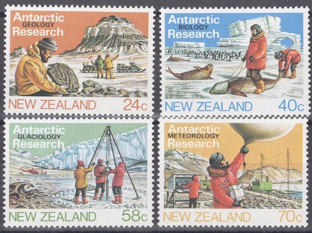 New Zealand 791-794 MNH Antarctic Research Science Geography Marine Life