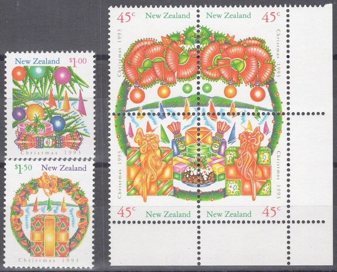 New Zealand 1164-1169 MNH XMAS Flowers Presents Sailboats