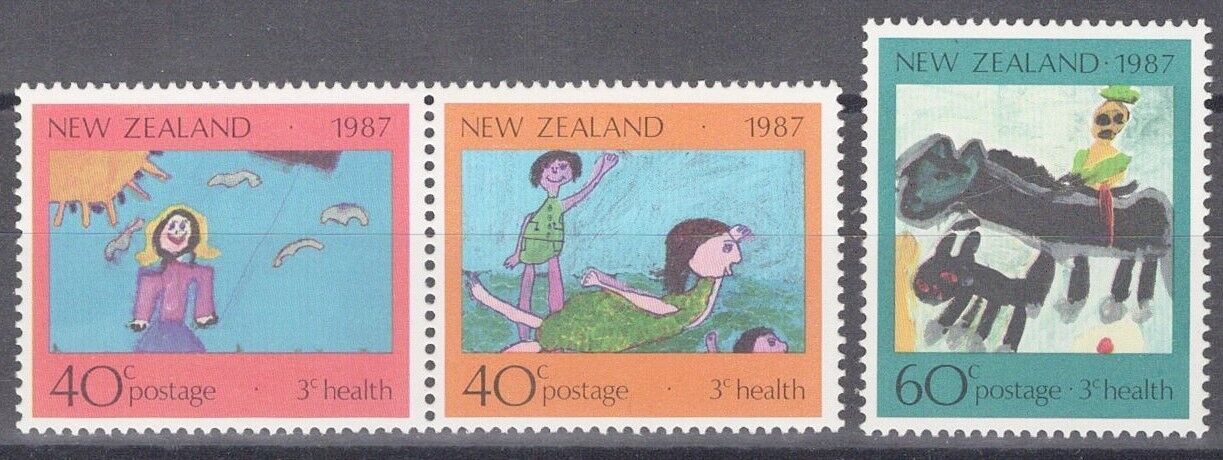 New Zealand B127-B129 MNH Semi-Postal Children's Drawings Art