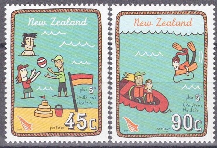 New Zealand B177-B178 MNH Semi-Postal Children's Health Beach Fishing