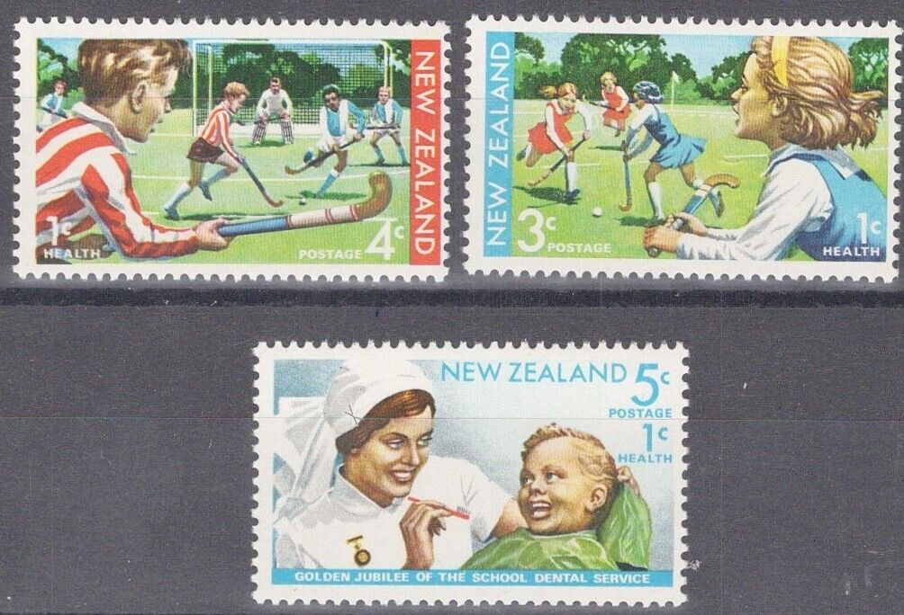 New Zealand B82-B84 MNH Semi-Postal Sports Hockey Medical Hygienist