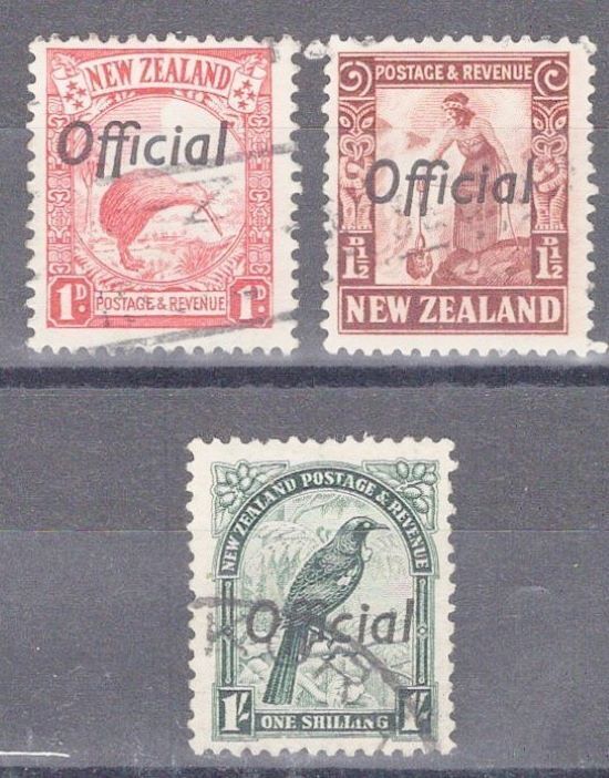 New Zealand O58-O60 Used Official Stamp Birds