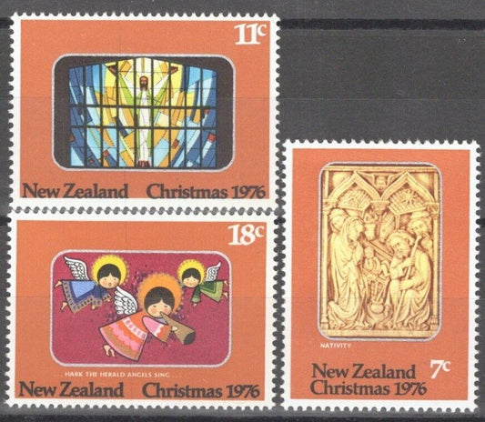 New Zealand 608-610 MNH XMAS Nativity Stained Glass Angels