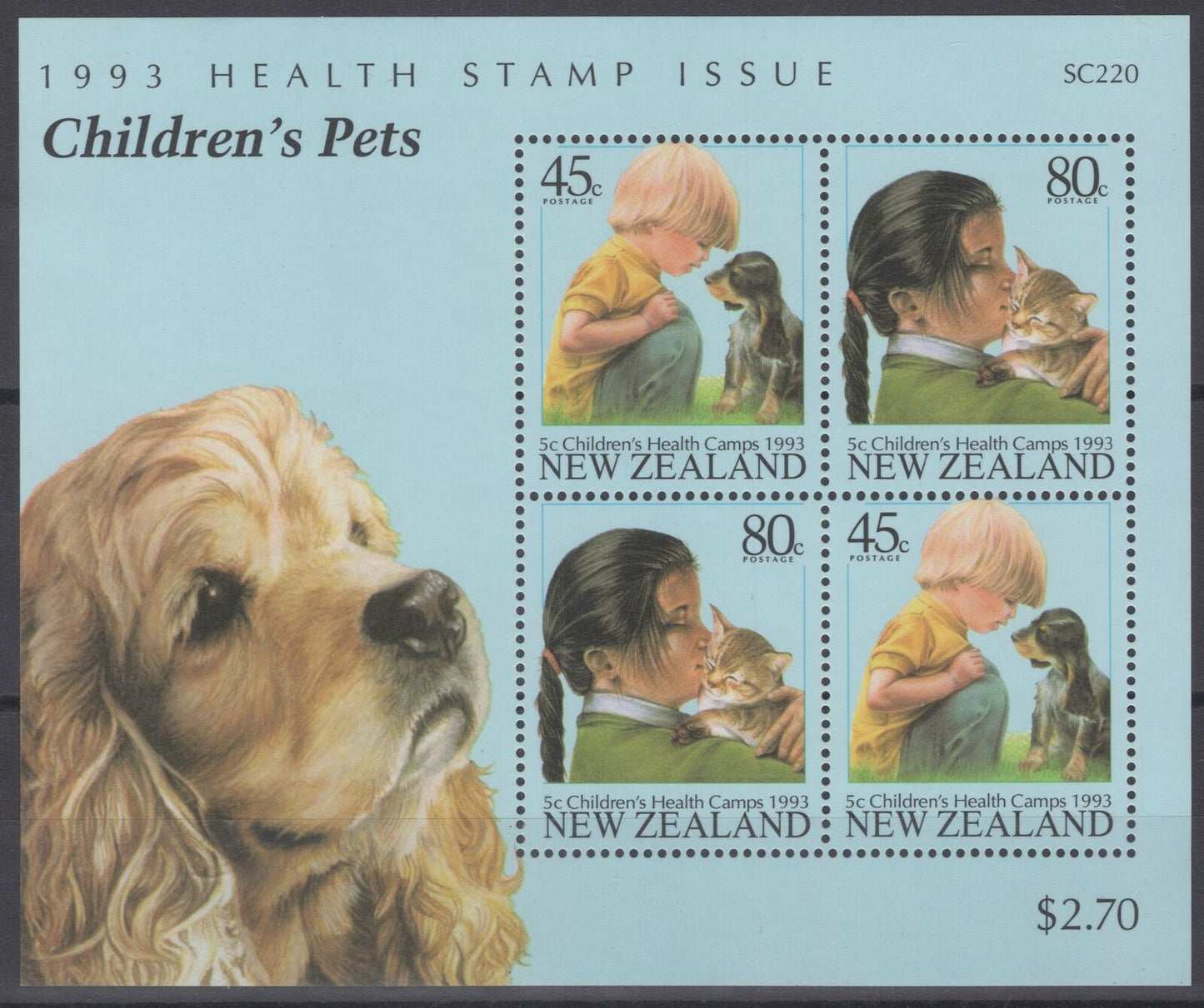 New Zealand B144a MNH Dogs Children's Pets Cats Animals