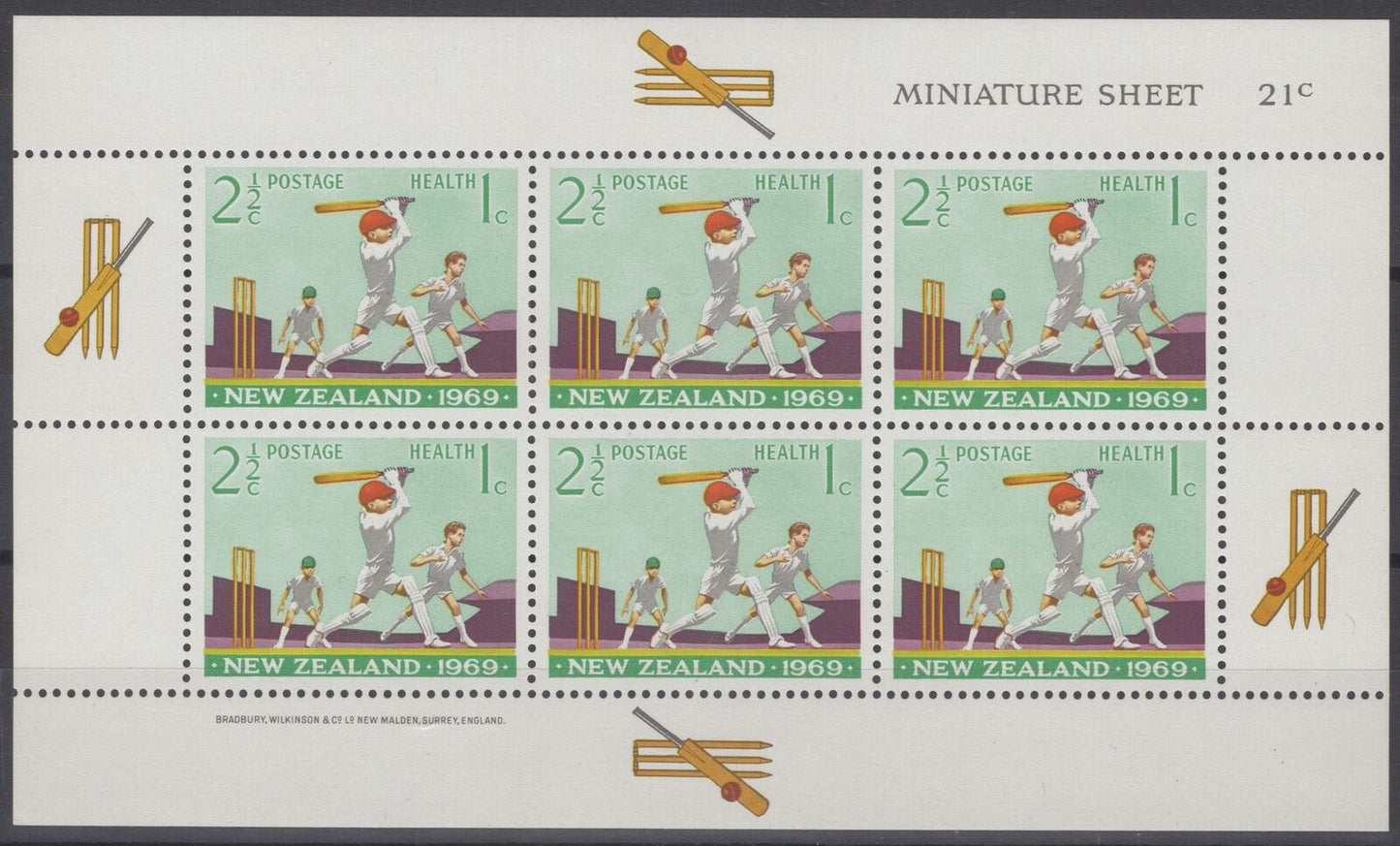 New Zealand B77a MNH Sports Cricket Boys Children's Health