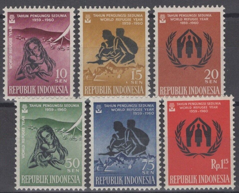 Indonesia 488-493 MH World Refugee Year