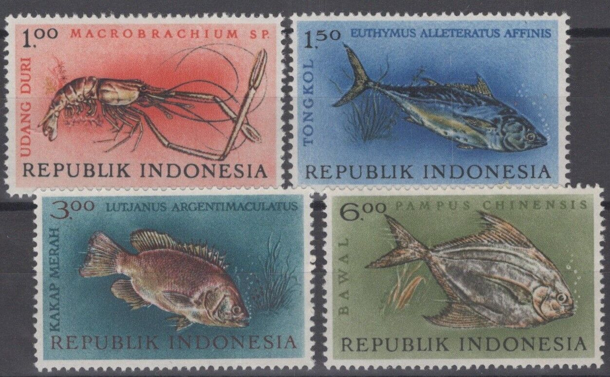 Indonesia 589-592 MH Fish Lobster Tuna Marine Life