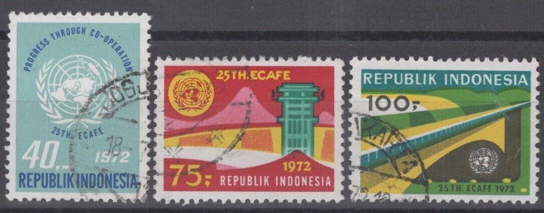 Indonesia 813-815 Used UN Emblem Communications