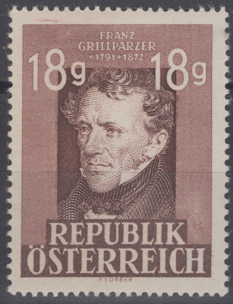 Austria 489 MH Franz Grillparzer Portrait