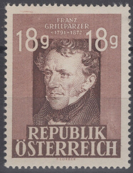 Austria 489 MH Franz Grillparzer Portrait