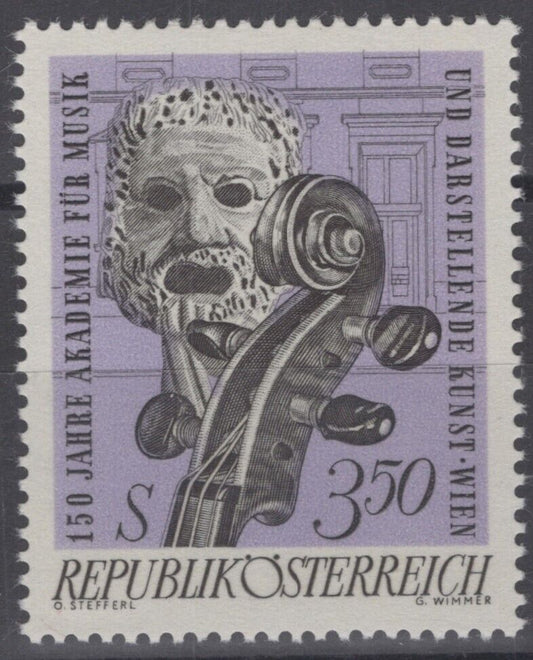 Austria 805 MNH Music & Dramatic Art Mask Violin