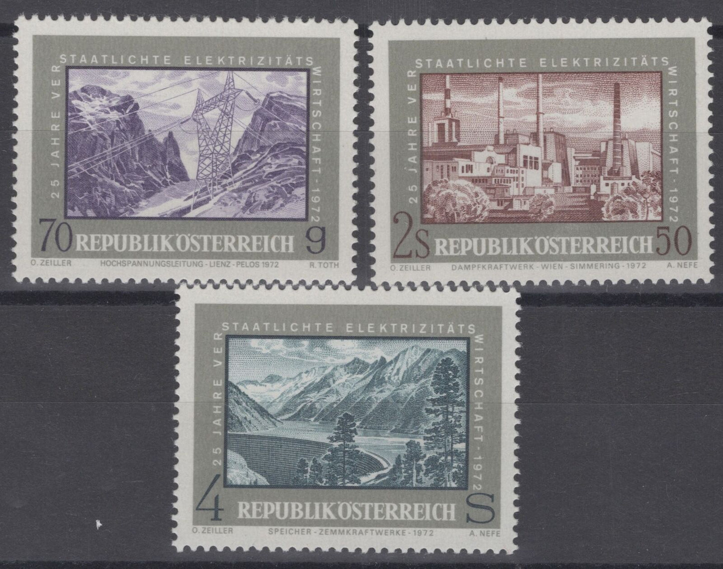 Austria 923-925 MNH Power Industry