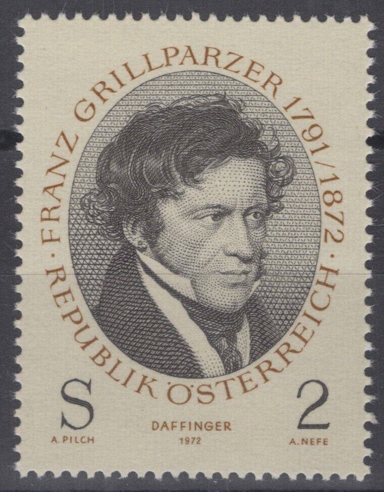 Austria 915 MNH Franz Grillparzer Poet Literature