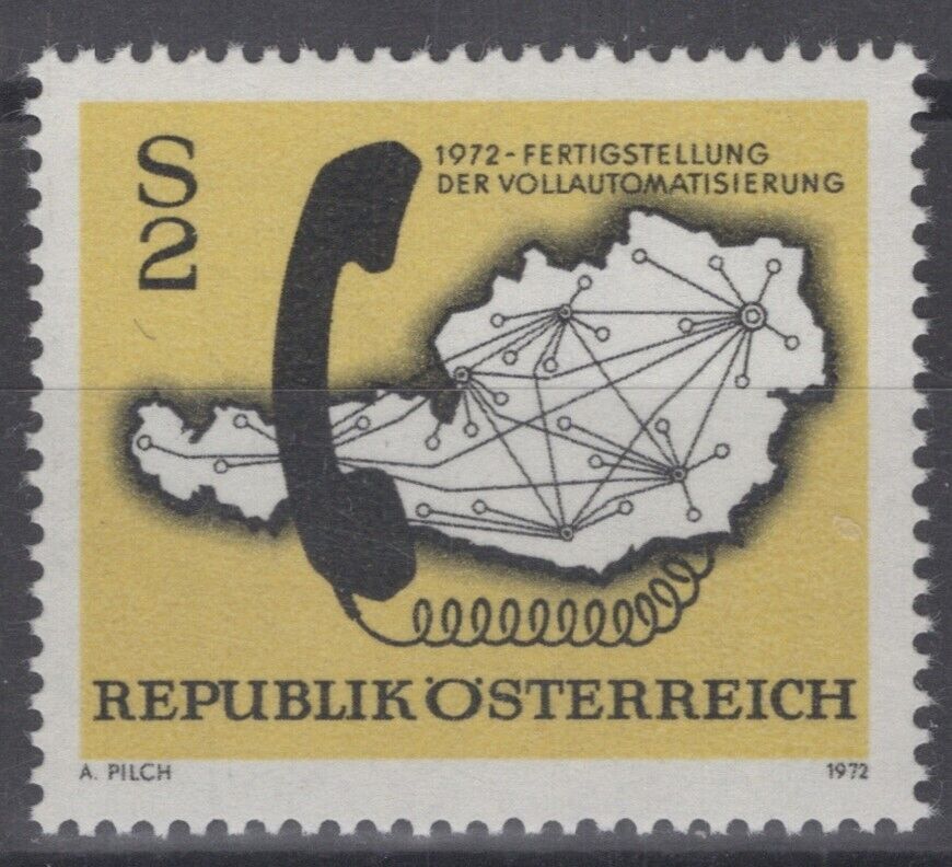 Austria 937 MNH Map Austrian Telephone System Communications 071022S75M