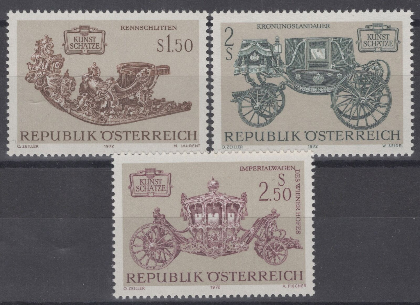 Austria 934-936 MNH Historic State Coaches & Carriages